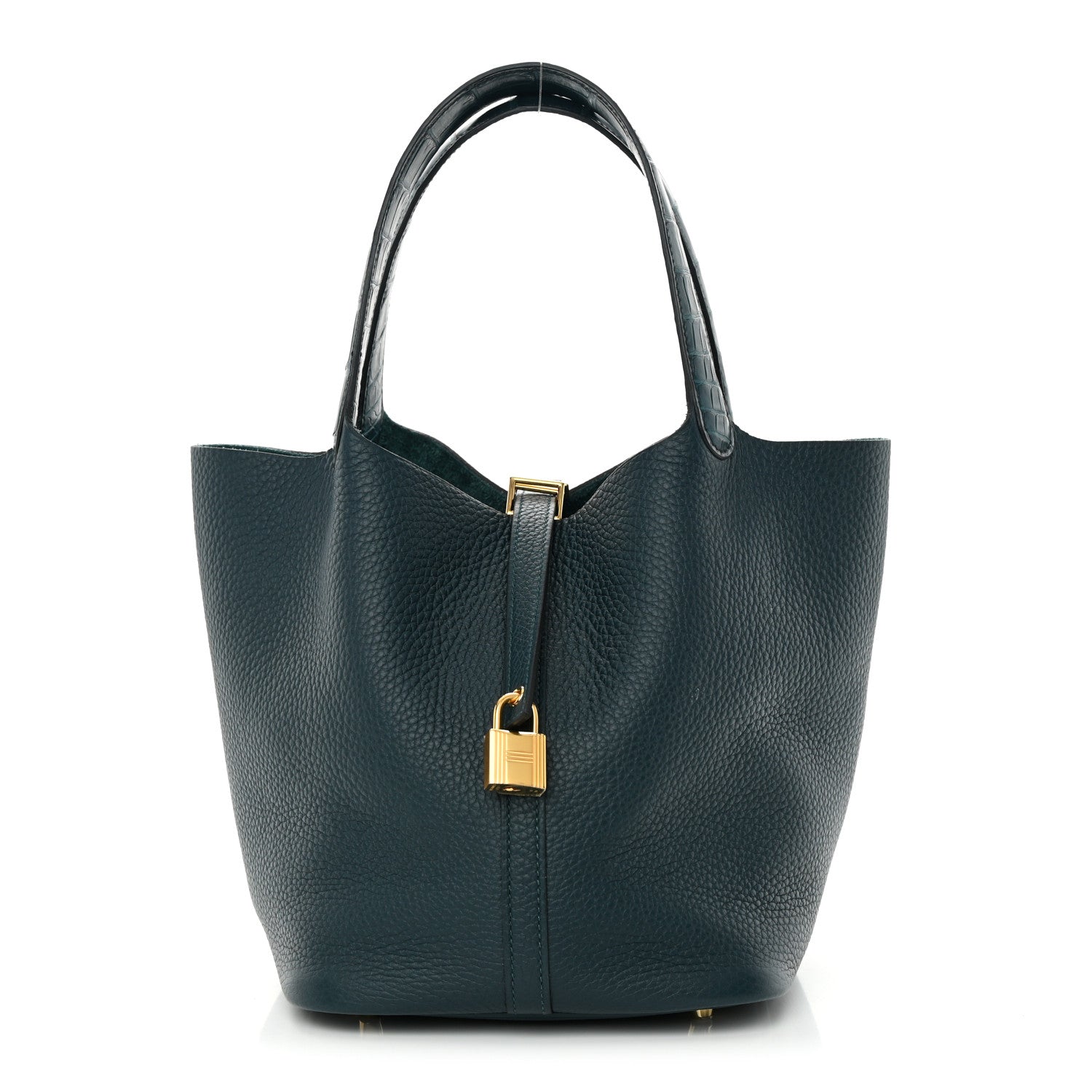 Hermes Taurillon Clemence Matte Alligator Picotin Lock Touch 22 MM Vert Bosphore 1 of 13