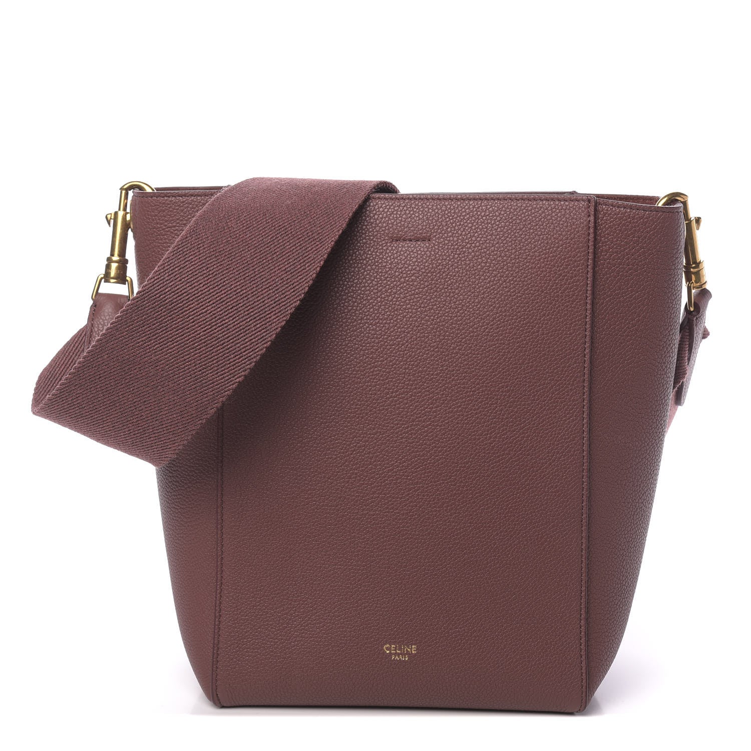 Celine Soft Grained Calfskin Small Sangle Bucket Bag Burgundy 1 of 9