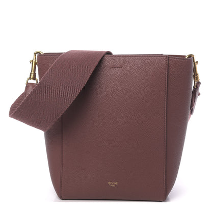Celine Soft Grained Calfskin Small Sangle Bucket Bag Burgundy 1 of 9