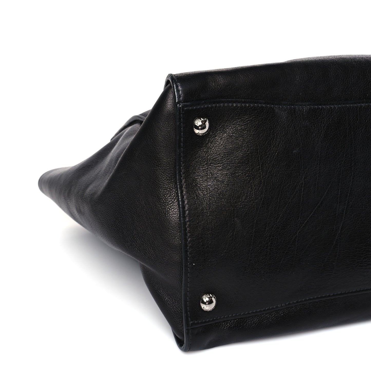 Glace Calf Twin Pocket Tote Black