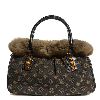 Louis Vuitton Monogram Denim Chinchilla Lizard Trapeze PM 1 of 7