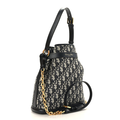 Christian Dior Oblique Medium C'est Chain Bucket Bag Blue 3 of 8