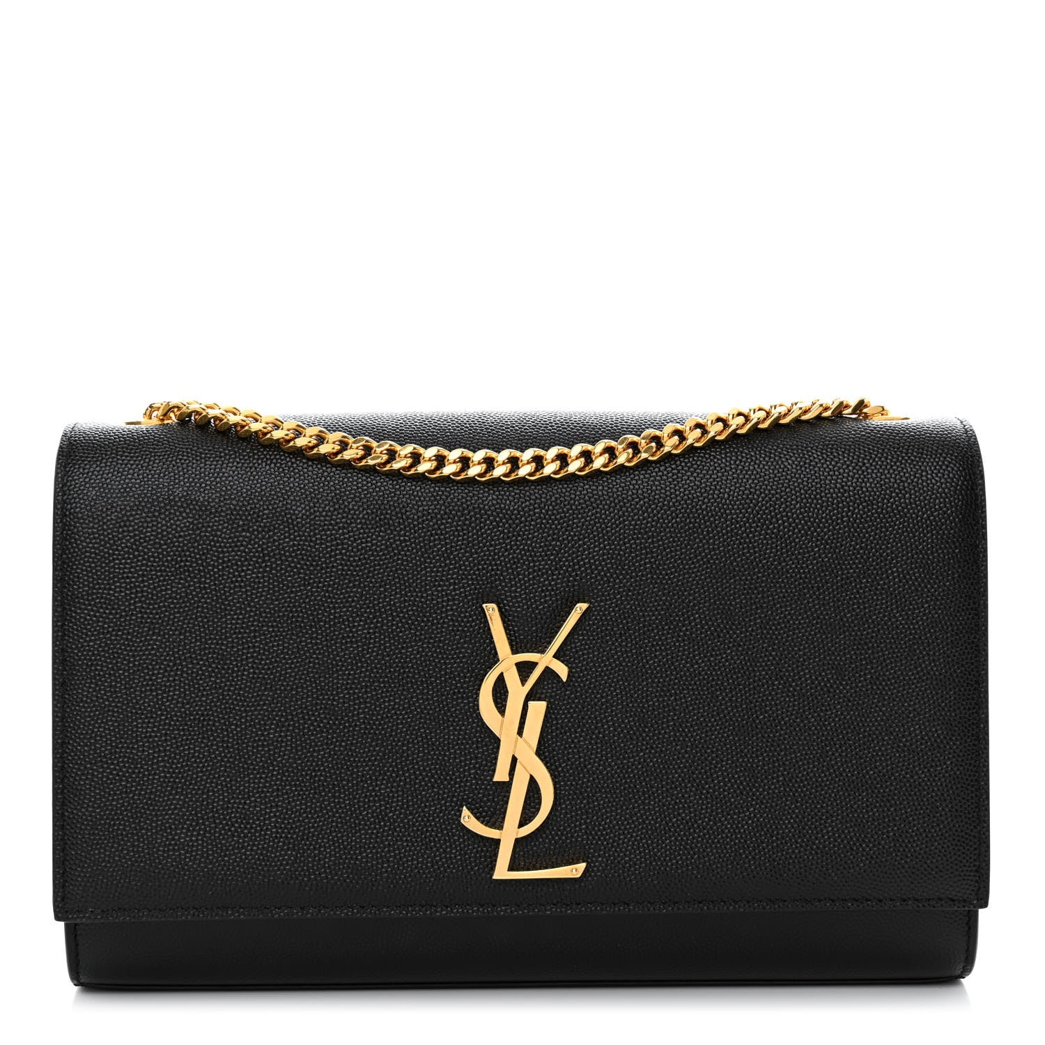 Saint Laurent Grain De Poudre Medium Classic Monogram Kate Satchel Black 1 of 9