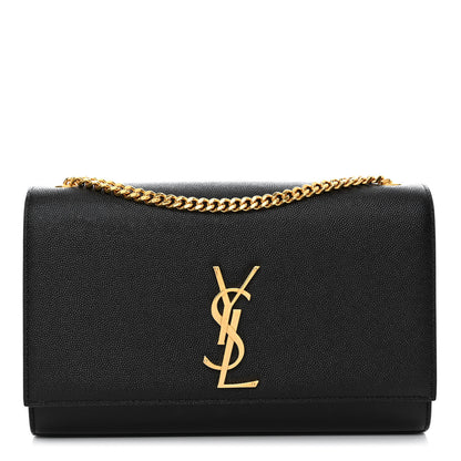 Saint Laurent Grain De Poudre Medium Classic Monogram Kate Satchel Black 1 of 9