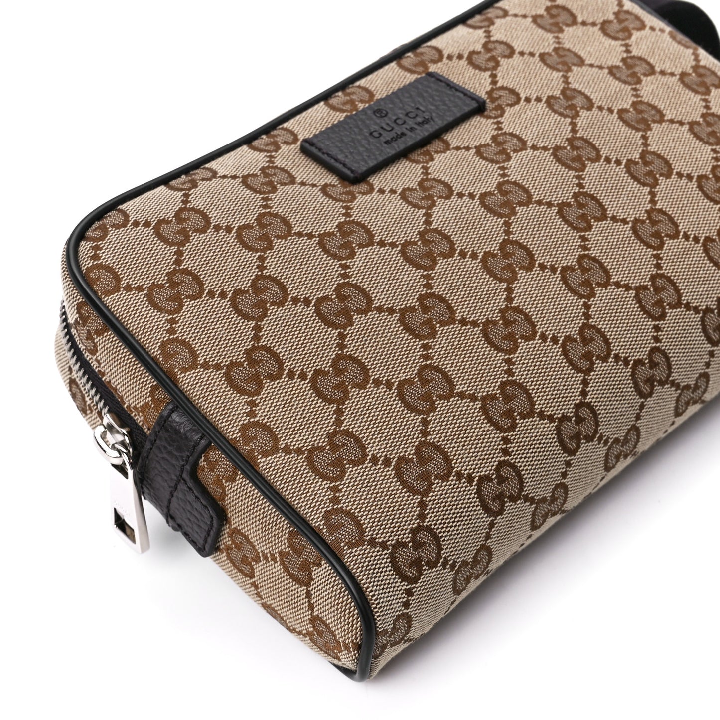 Monogram Dollar Calfskin Belt Bag Beige Ebony Testa di Moro Marrone Scuro