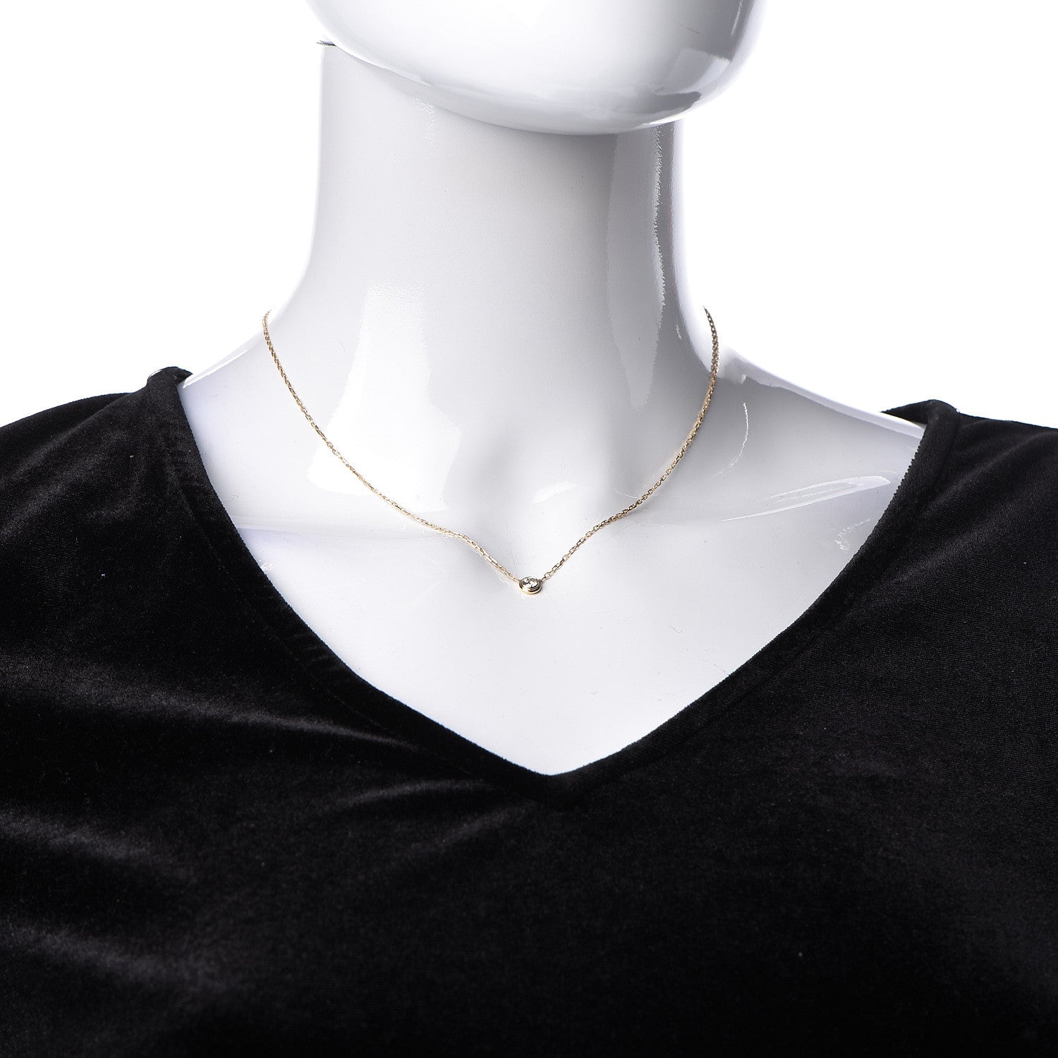 Cartier 18K Yellow Gold Diamond LM D'Amour Pendant Necklace 2 of 7