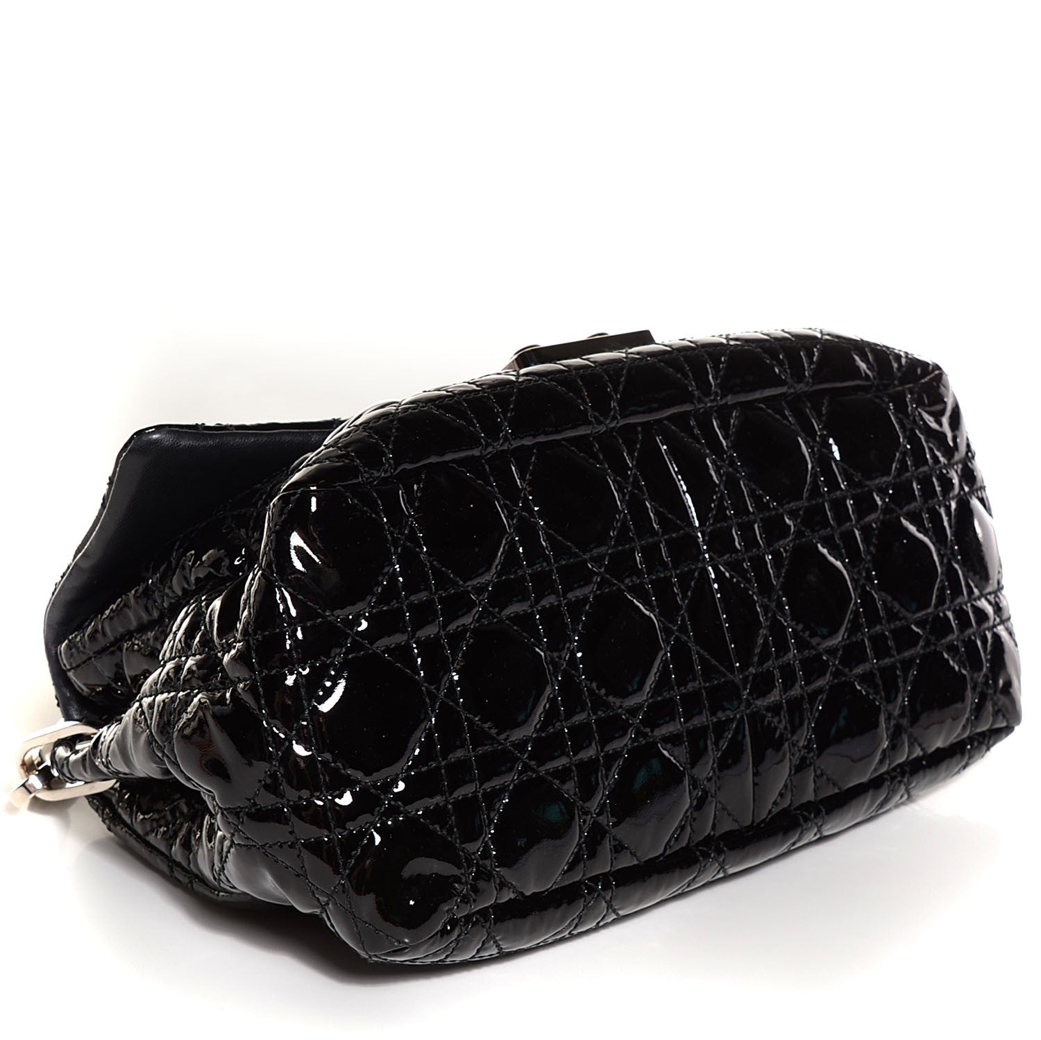 Christian Dior Patent Cannage New Lock Flap Bag Black 4 of 7