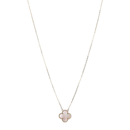 Van Cleef & Arpels 18K Yellow Gold Mother of Pearl Vintage Alhambra Pendant Necklace 1 of 8