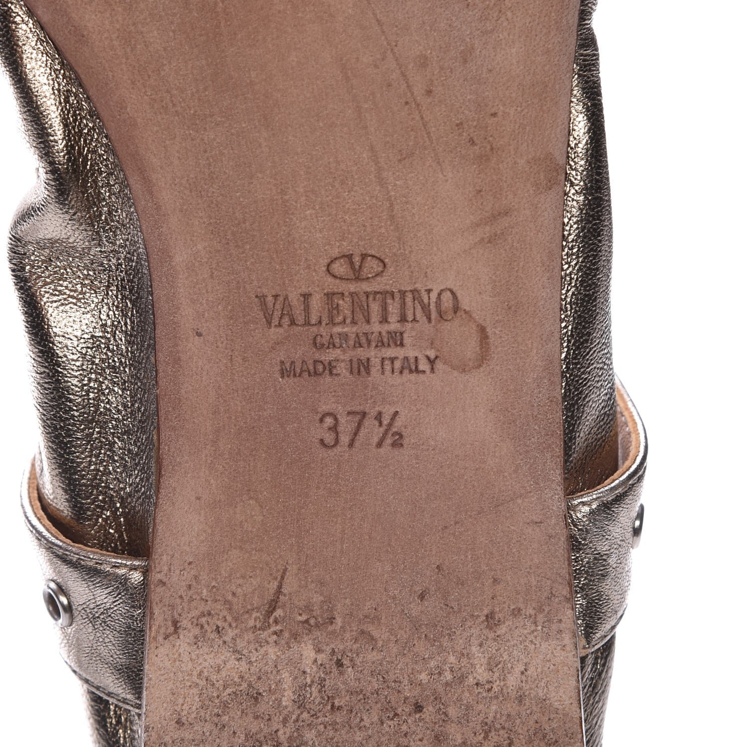 Valentino Garavani Metallic Nappa Love Latch Ballerina Flats 37.5 Skin 9 of 11