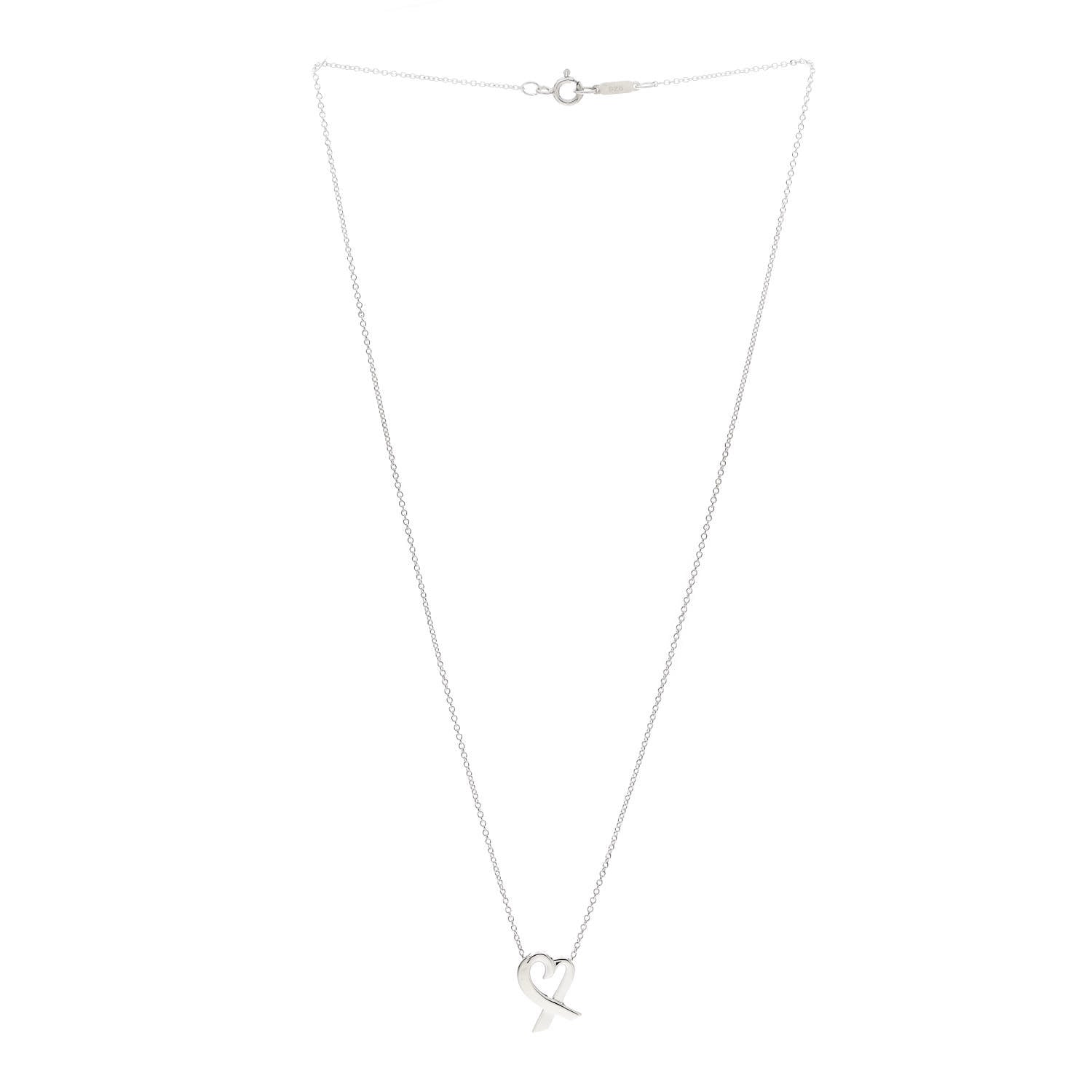 Tiffany Sterling Silver Small Paloma Picasso Loving Heart Pendant Necklace 3 of 4