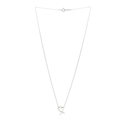Tiffany Sterling Silver Small Paloma Picasso Loving Heart Pendant Necklace 3 of 4