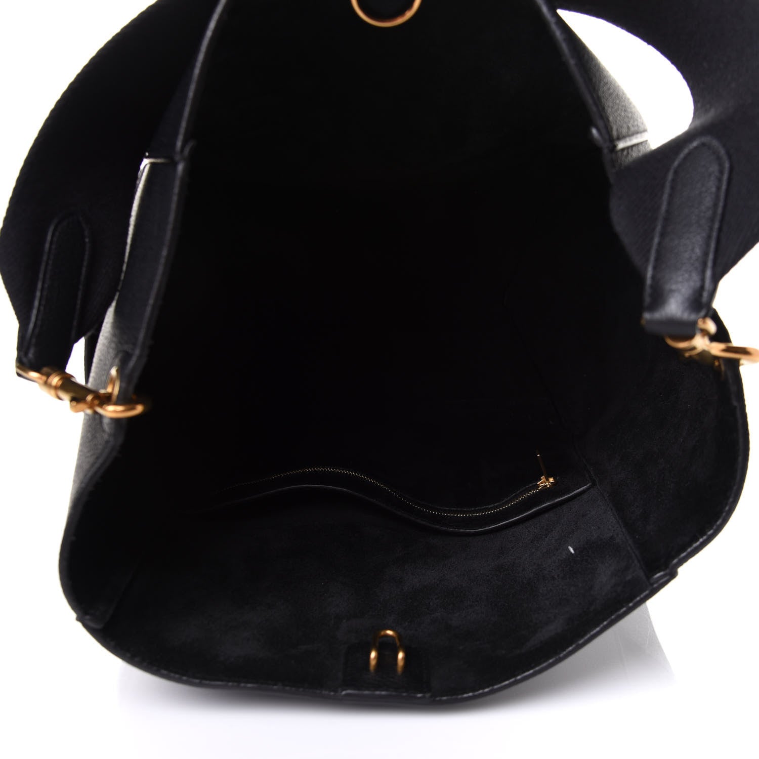 Celine Soft Grained Calfskin Sangle Bucket Bag Black 5 of 10