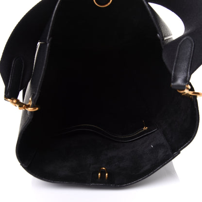 Celine Soft Grained Calfskin Sangle Bucket Bag Black 5 of 10