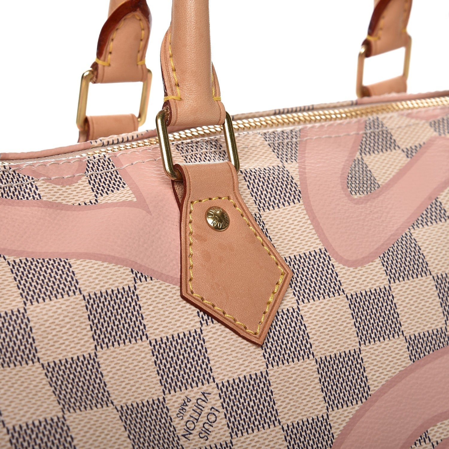 Louis Vuitton Damier Azur Tahitienne Speedy Bandouliere 30 Rose Ballerine 9 of 10