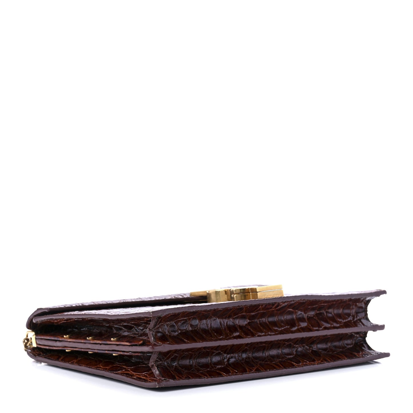 Patent Turtle Embossed Monogram Cassandra Clasp Bag Rouge Legion