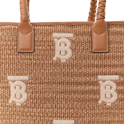 Burberry Raffia Calfskin Medium Freya Tote Natural 8 of 10