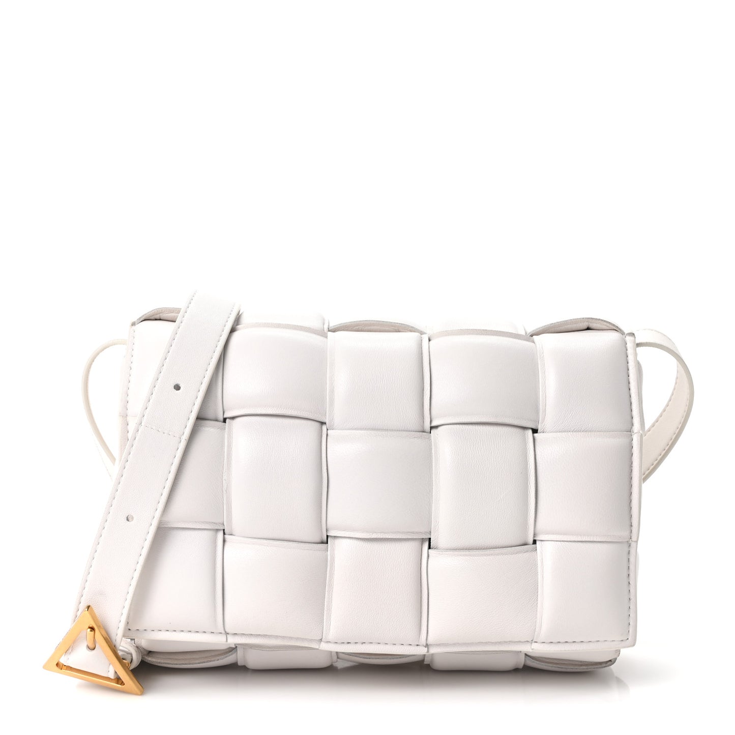 Nappa Maxi Intreccio Padded Cassette Crossbody Bag Chalk