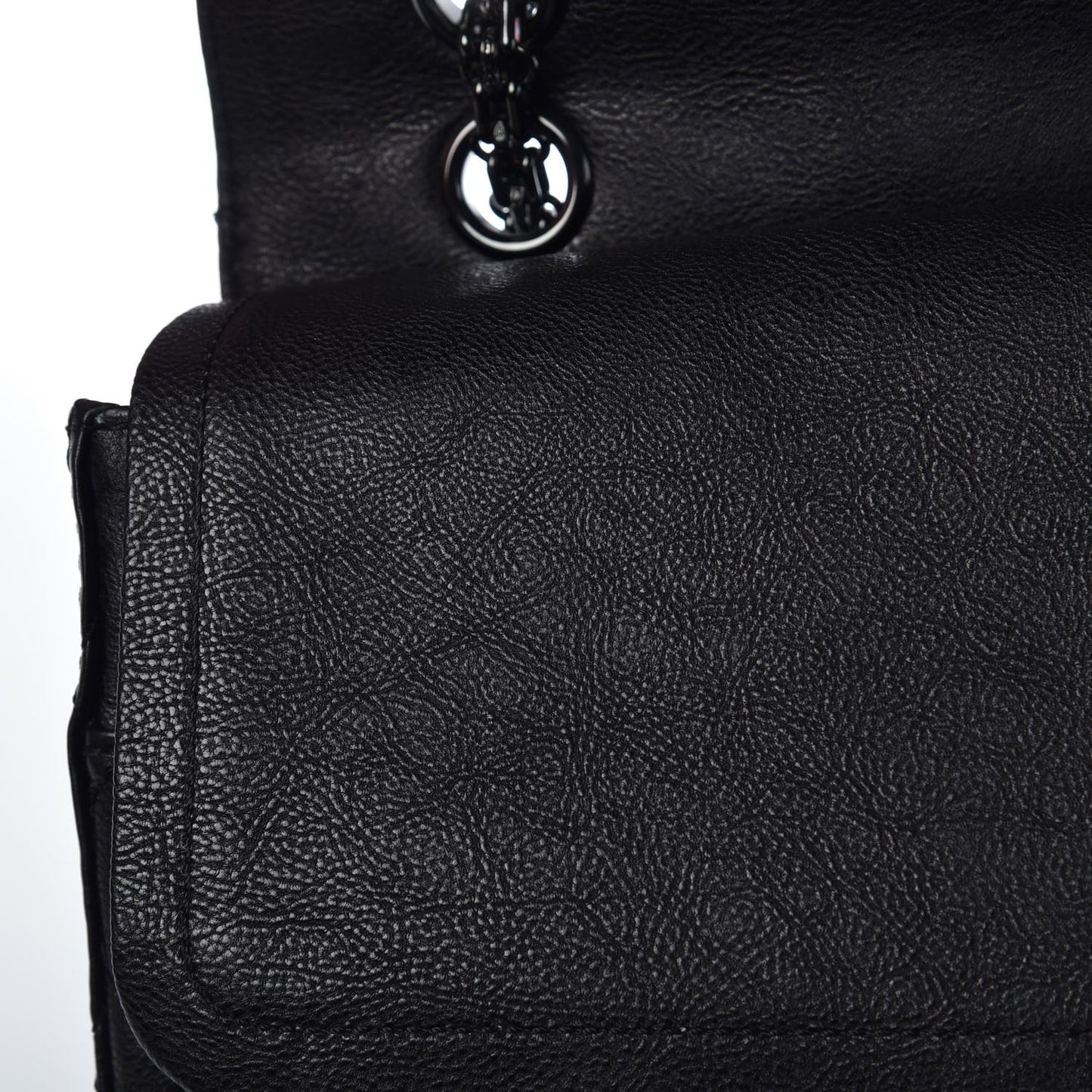 Crumpled Calfskin Quilted 2.55 Reissue 227 Flap So Black