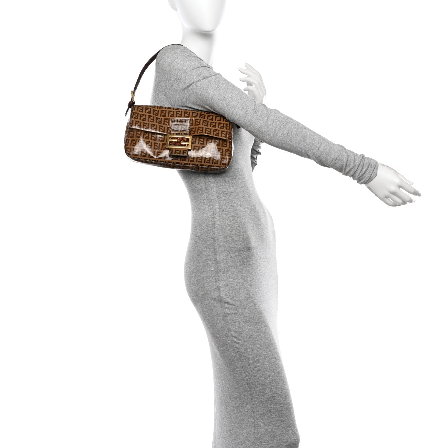 Fendi Vinyl Zucchino Baguette Tobacco 2 of 11