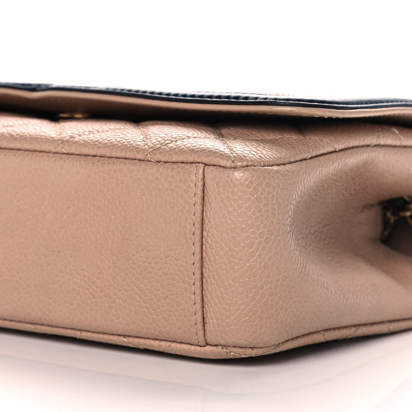 Caviar Quilted Small CC Filigree Flap Beige Black