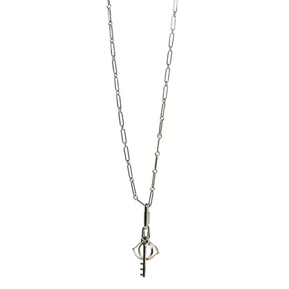 Hermes Palladium Permabrass Curiosite Charm Pendant Necklace 1 of 6