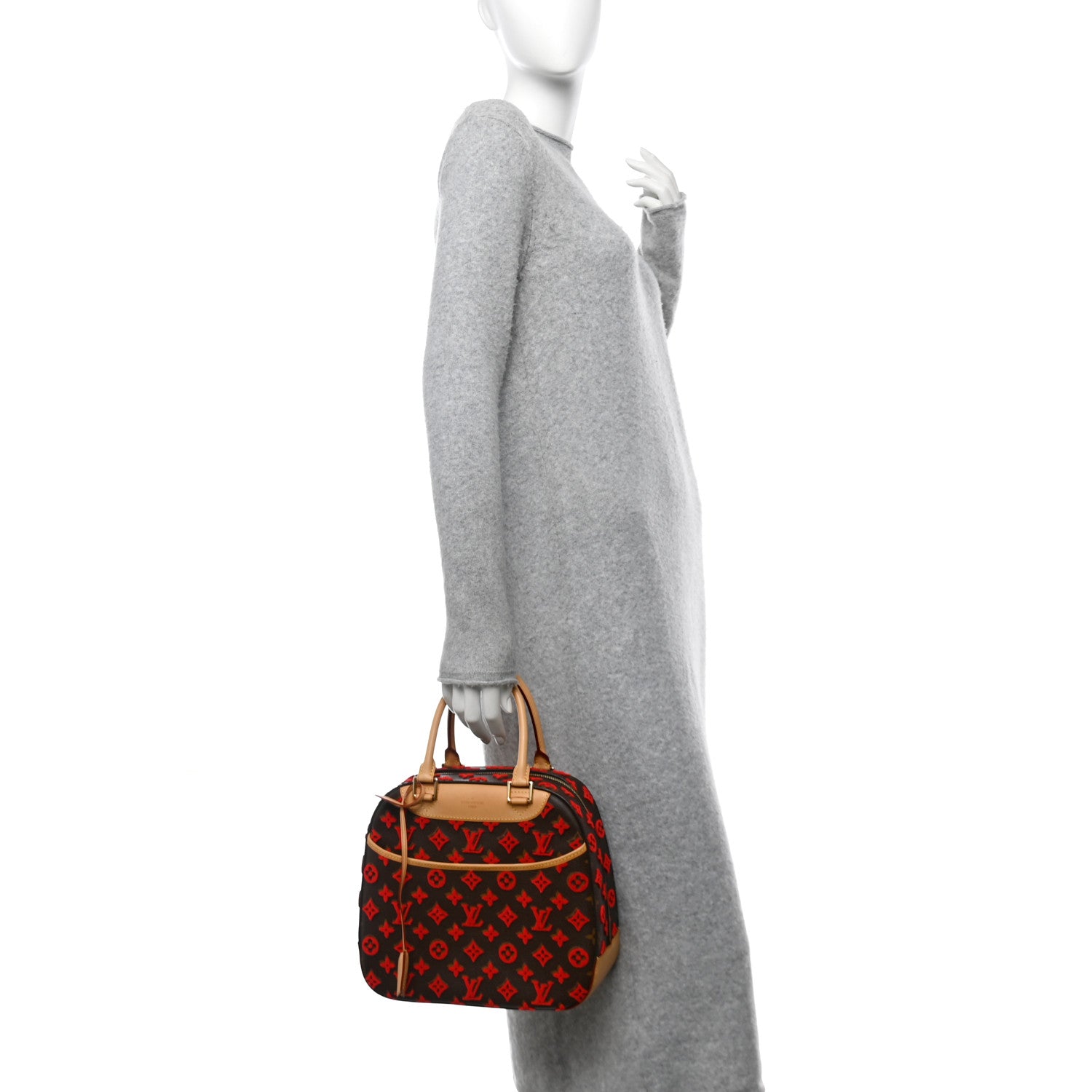 Louis Vuitton Monogram Tuffetage Deauville Cube Red 2 of 10