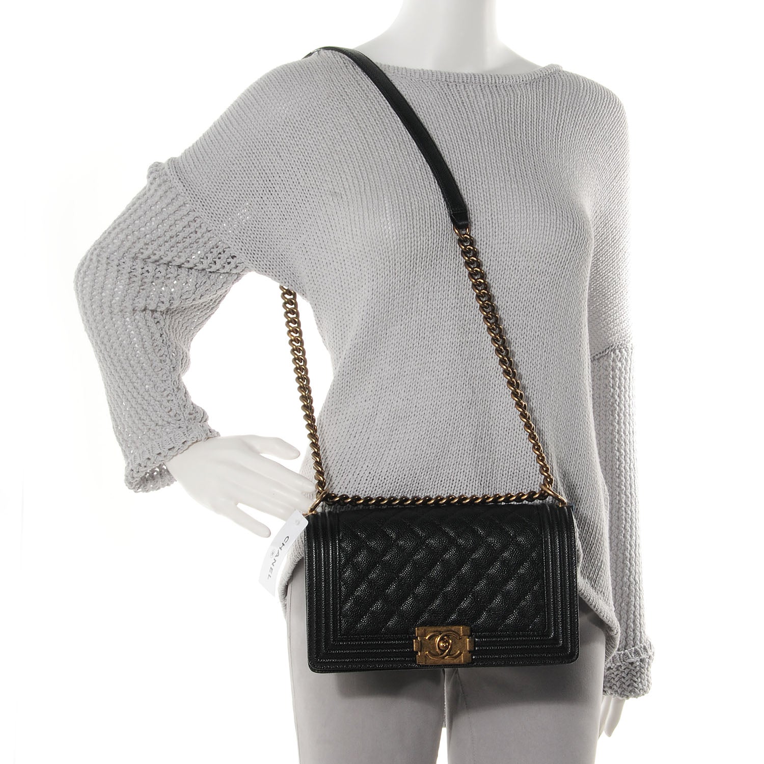 Chanel Caviar Medium Boy Flap Bag Black 2 of 9
