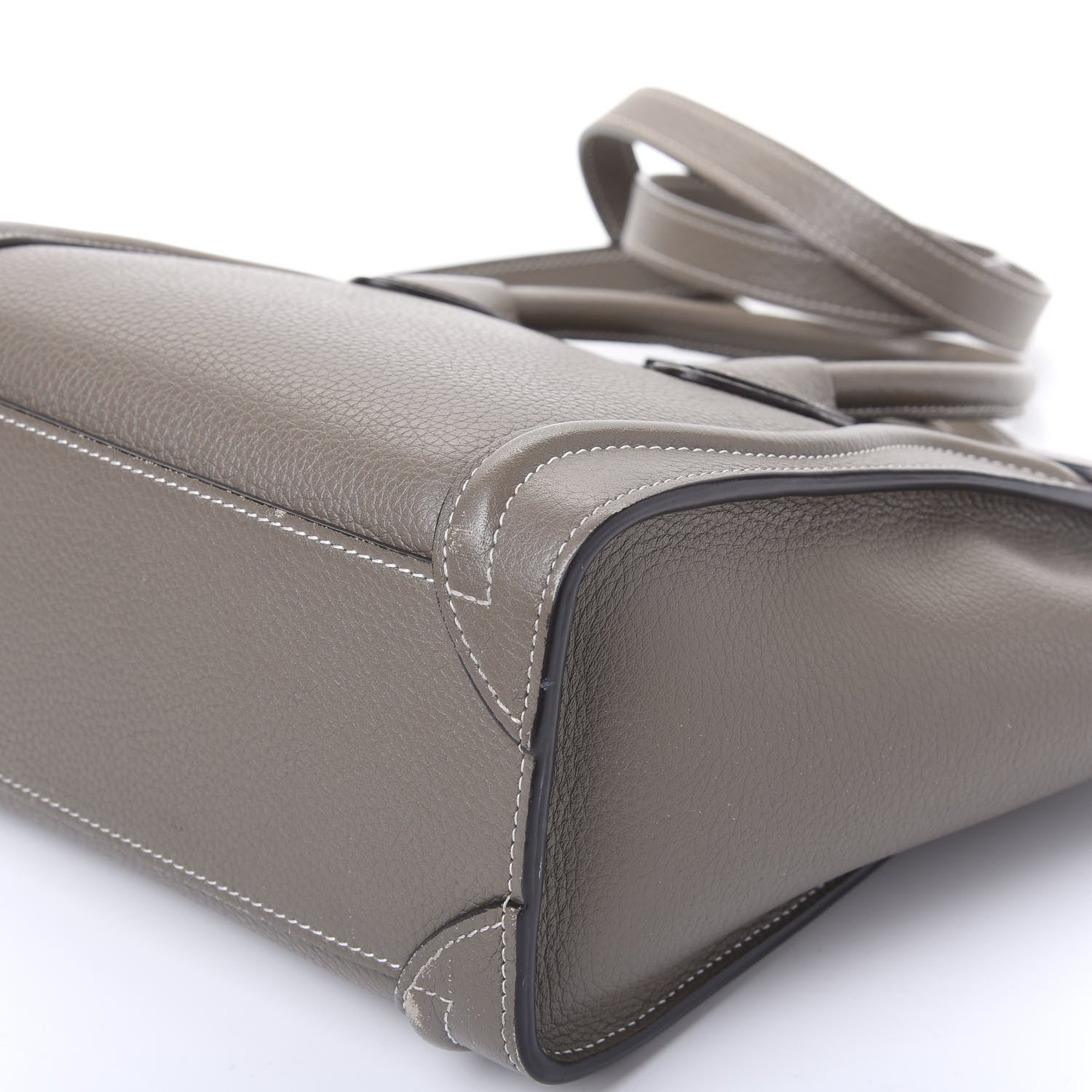 Celine Drummed Calfskin Nano Luggage Souris 8 of 13