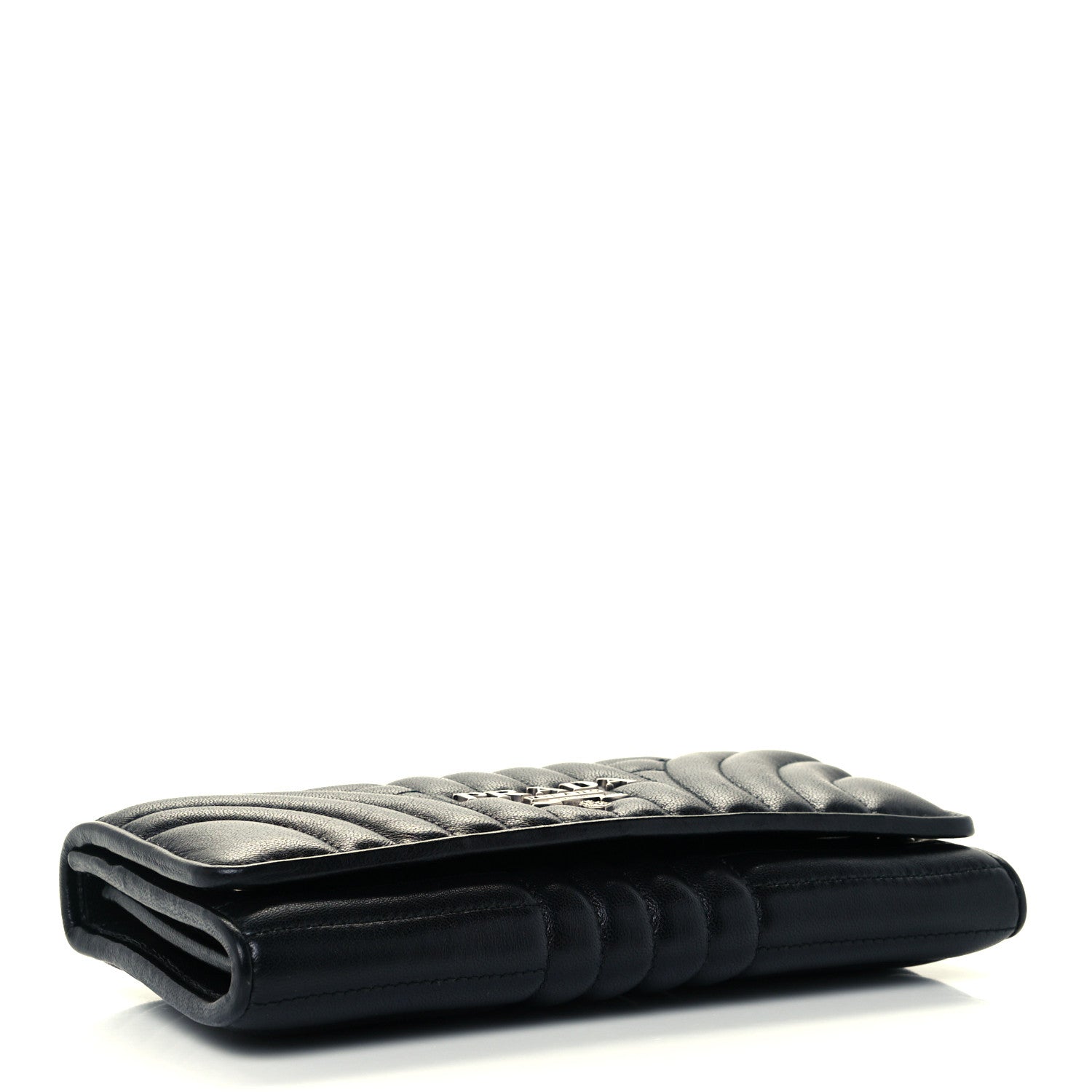 Prada Soft Calfskin Diagramme Continental Wallet Black 4 of 10