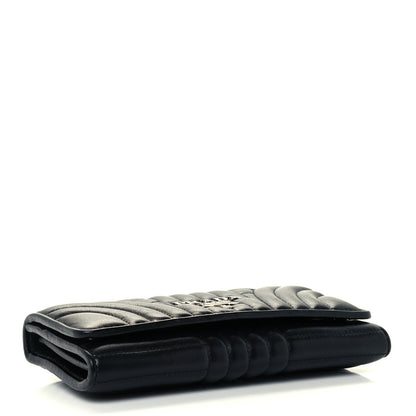 Prada Soft Calfskin Diagramme Continental Wallet Black 4 of 10