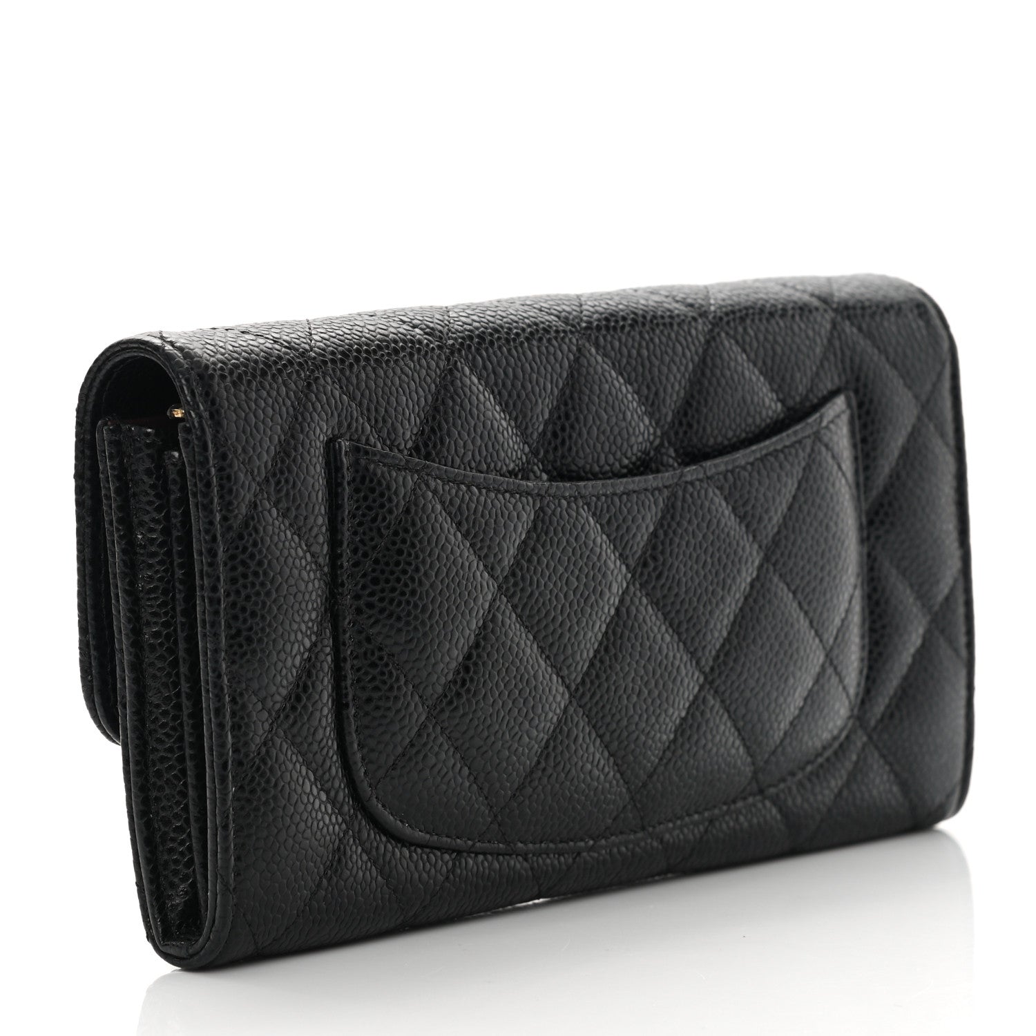 Chanel Caviar Quilted Large Gusset Flap Wallet Black 3 of 11