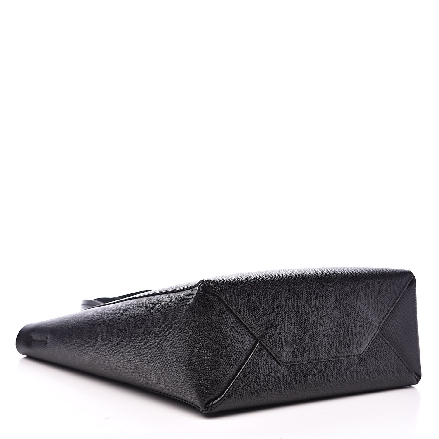 Grained Calfskin Small Vertical Cabas Black