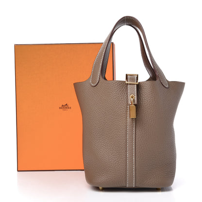 Hermes Taurillon Clemence Picotin Lock 18 PM Etoupe 10 of 10