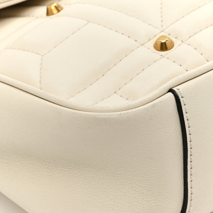 Gucci Calfskin Matelasse Studded Medium GG Marmont Shoulder Bag White 13 of 19
