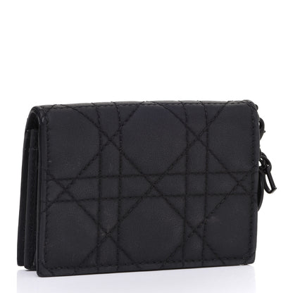 Christian Dior Ultra Matte Calfskin Small Lady Dior Flap Card Holder Black 3 of 8