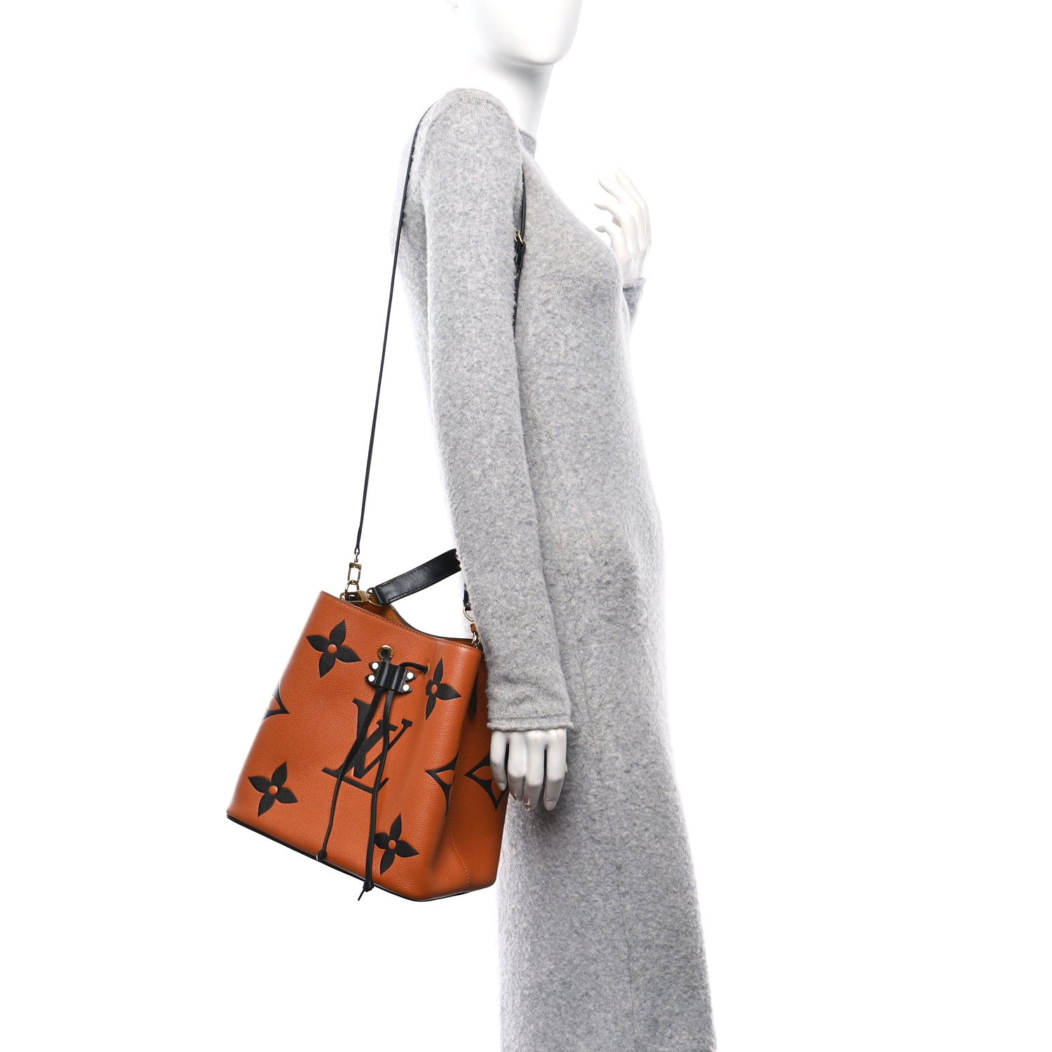 Louis Vuitton Empreinte Monogram Giant Crafty Neonoe MM Caramel Black 2 of 12