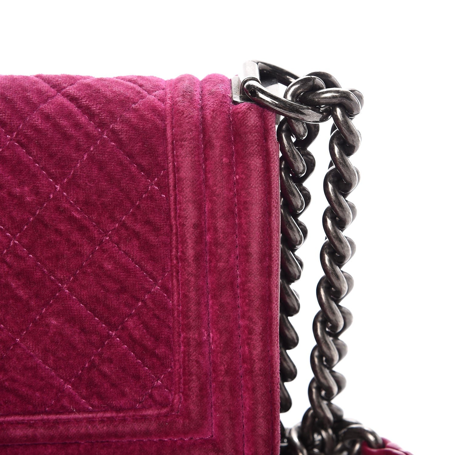 Chanel Velvet Quilted Small Boy Flap Fuchsia 10 of 11