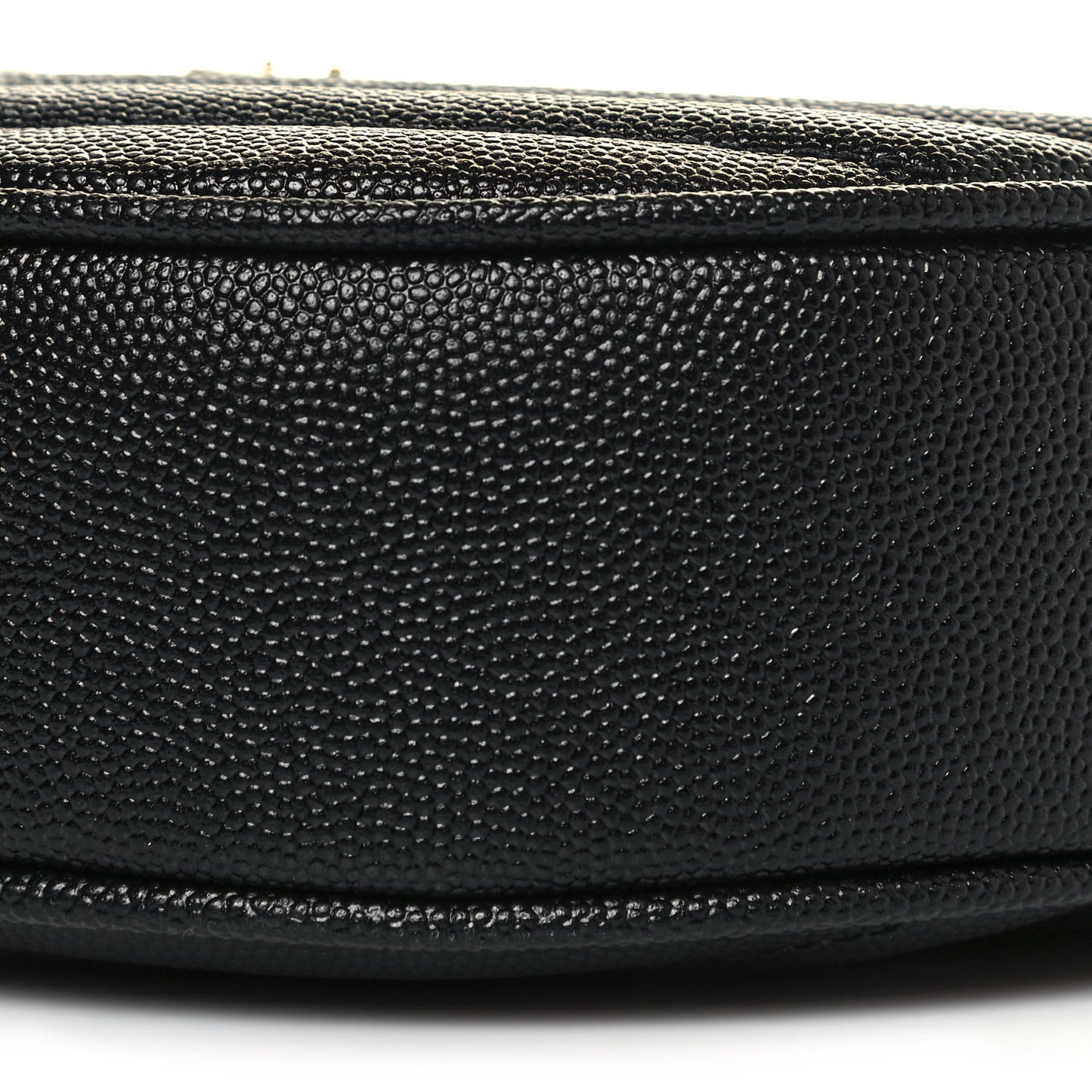 Grain De Poudre Matelasse Chevron Quilted Round Vinyle Camera Bag Black