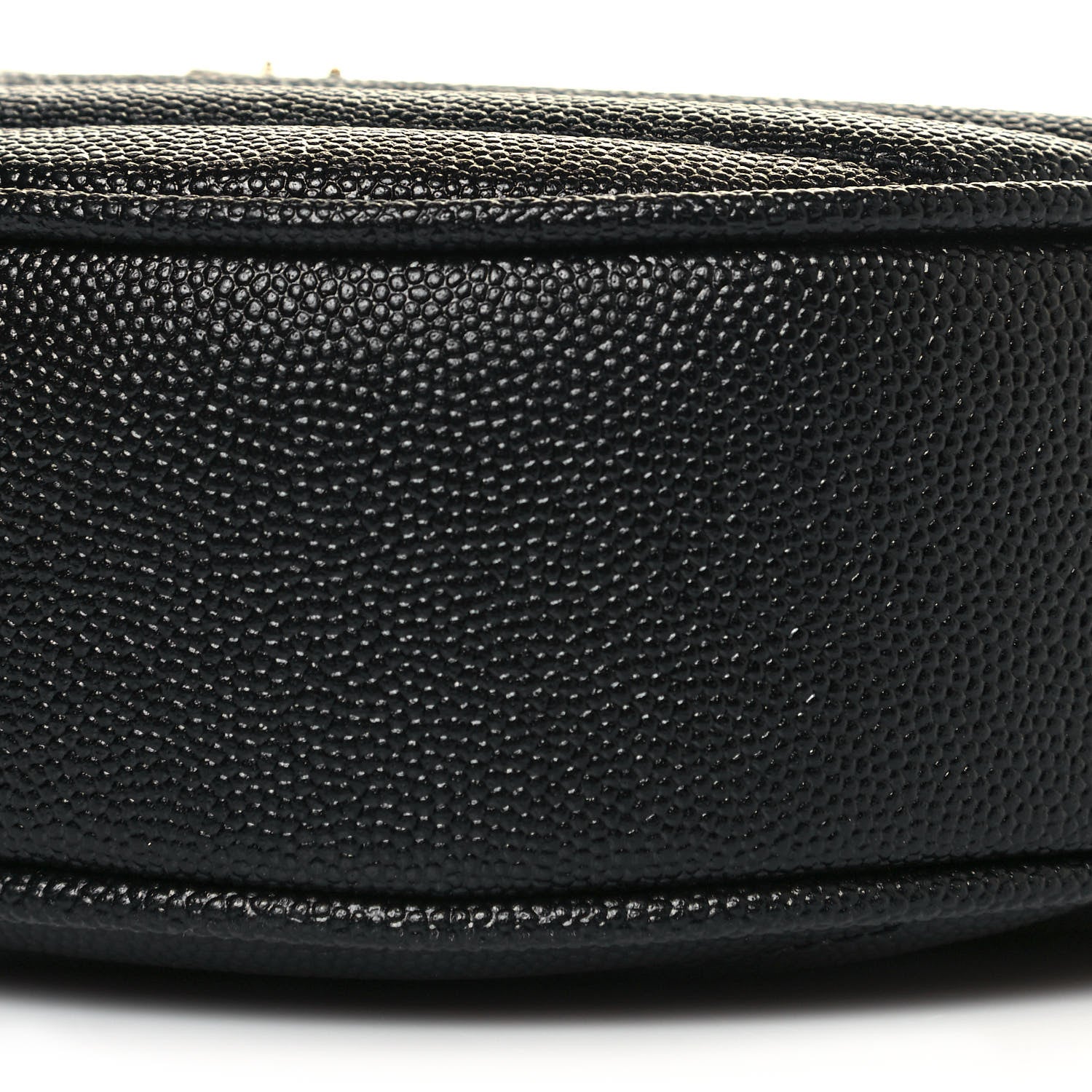 Saint Laurent Grain De Poudre Matelasse Chevron Quilted Round Vinyle Camera Bag Black 9 of 12