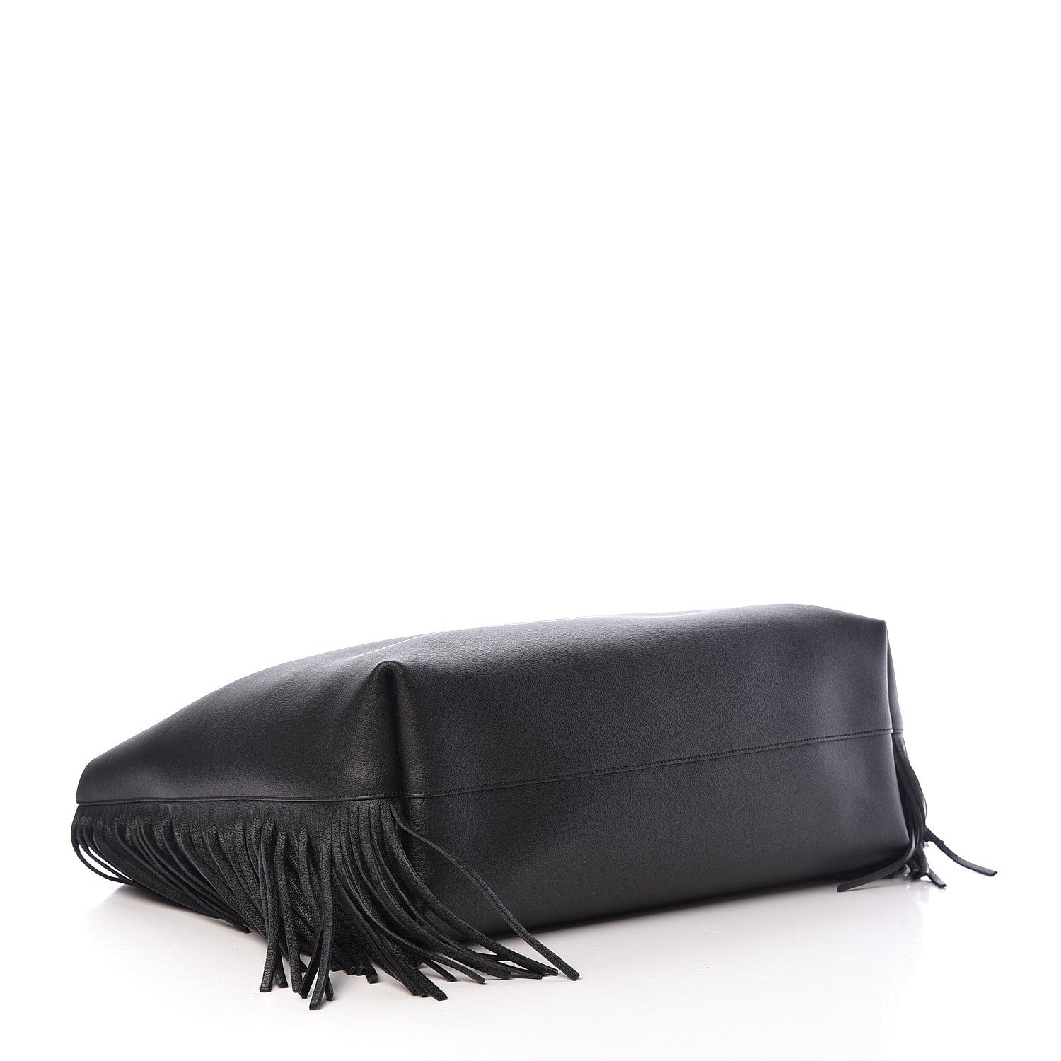 Saint Laurent Calfskin Large Fringe Shopping Tote Black 5 of 11