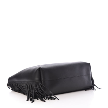 Saint Laurent Calfskin Large Fringe Shopping Tote Black 5 of 11