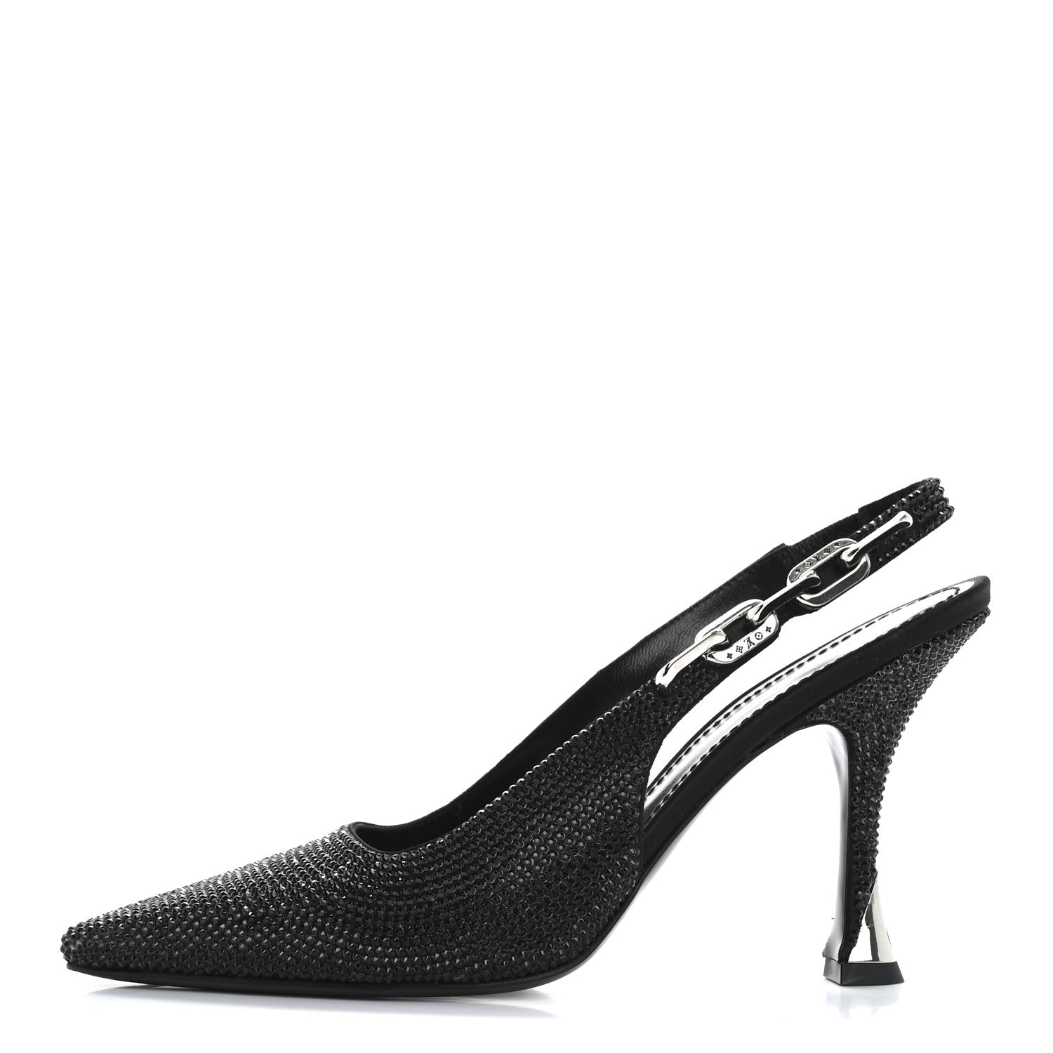 Louis Vuitton Crystal Sparkle Slingback Pumps 40 Black 1 of 14