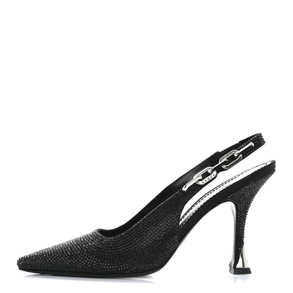 Louis Vuitton Crystal Sparkle Slingback Pumps 40 Black 1 of 14