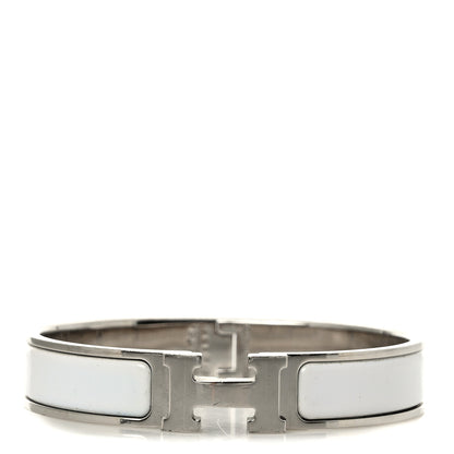 Hermes Enamel Narrow Clic Clac H Bracelet GM White 1 of 5