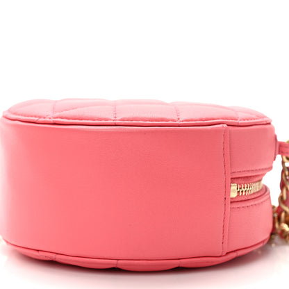 Chanel Lambskin Quilted Round Pearl Crush Clutch With Chain Pink 10 of 10