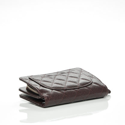 Chanel Caviar Quilted Zipped Pocket Wallet Burgundy 4 of 8