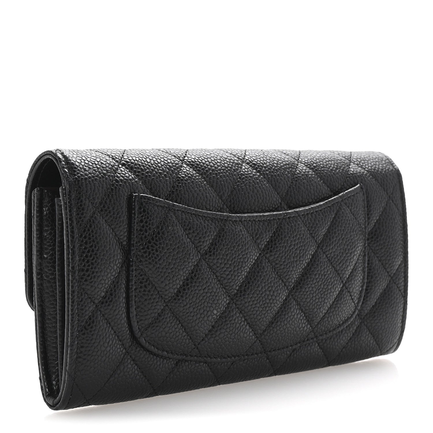 Chanel Caviar Quilted Large Gusset Flap Wallet Black 3 of 9