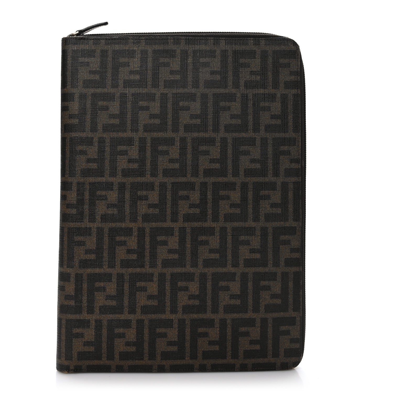Fendi Zucca Spalmati Zip Around Document Holder Tobacco 1 of 7