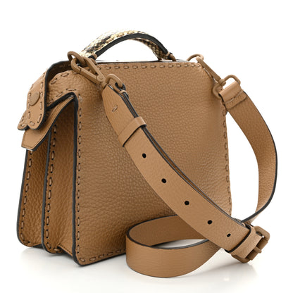 Fendi Cuoio Romano Vitello Elaphe Cover Sellerissima Monochrome Mini Peekaboo I SEE U Satchel Cammello 3 of 10