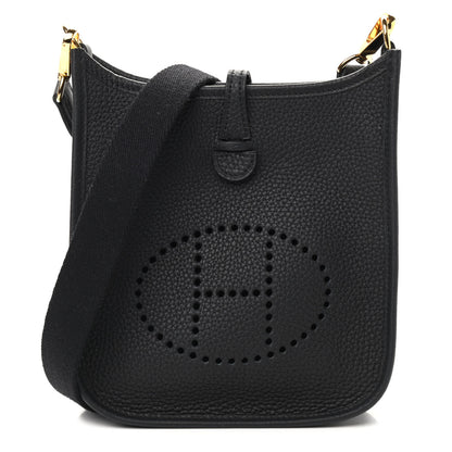 Hermes Taurillon Clemence Evelyne TPM Black 1 of 9